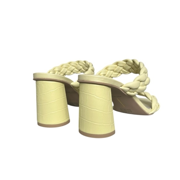 Dolce Vita Womens Paily Heels Leather Braided Sandal Lemon Creme Stella Size 6.5 - Picture 11 of 14